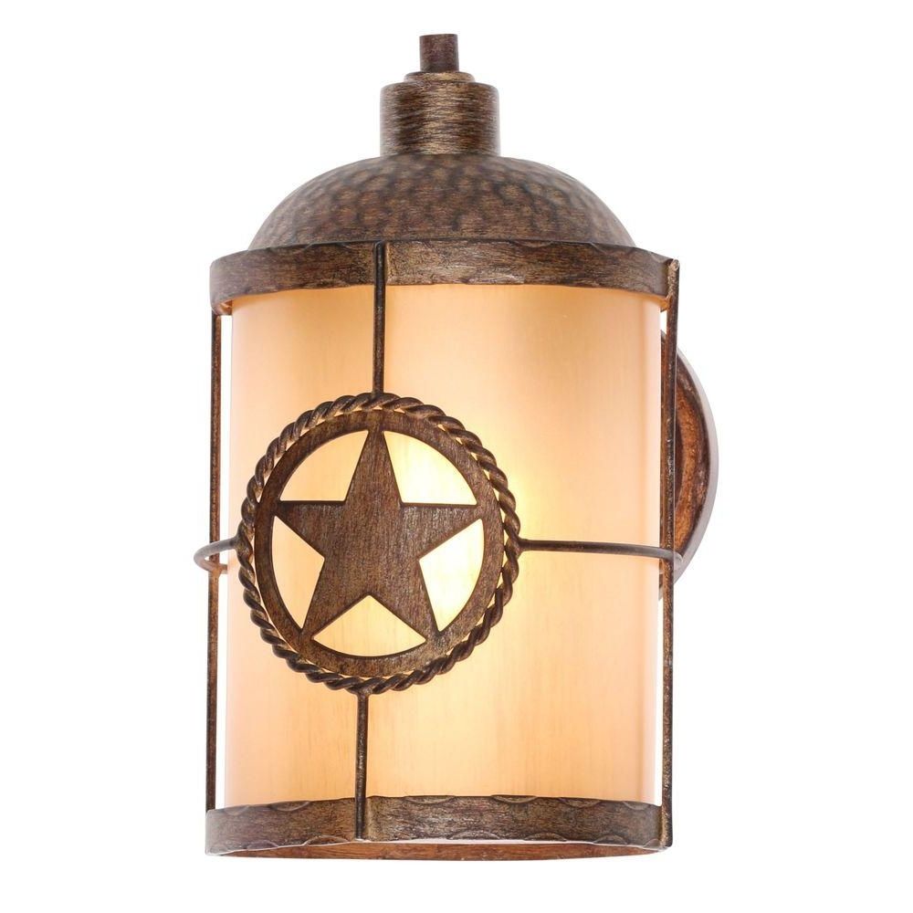 Yellow Outdoor Lanterns With Well Known Hampton Bay Lone Star 1 Light Desert Sands Outdoor Wall Mount (View 1 of 20)