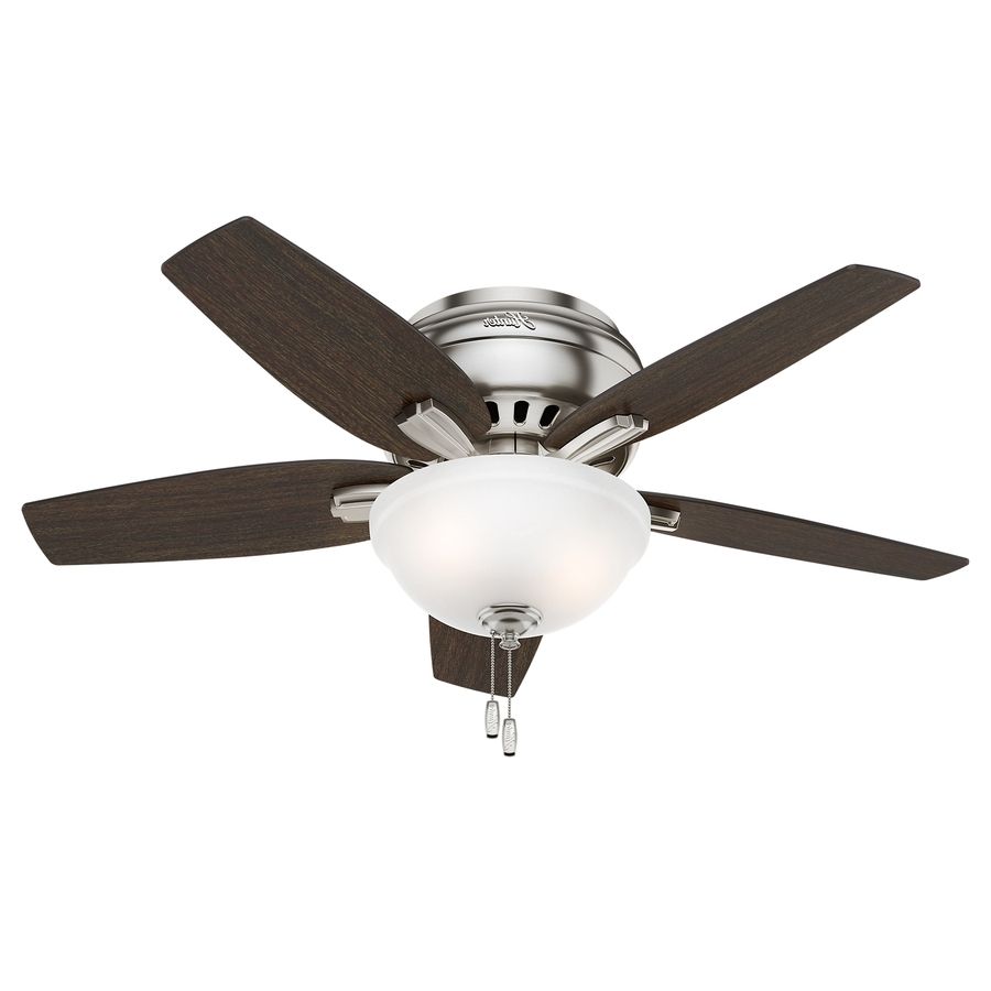 42 Outdoor Ceiling Fans With Light Kit Within Widely Used Shop Hunter Newsome 42 In Brushed Nickel Indoor Flush Mount Ceiling (View 2 of 20)