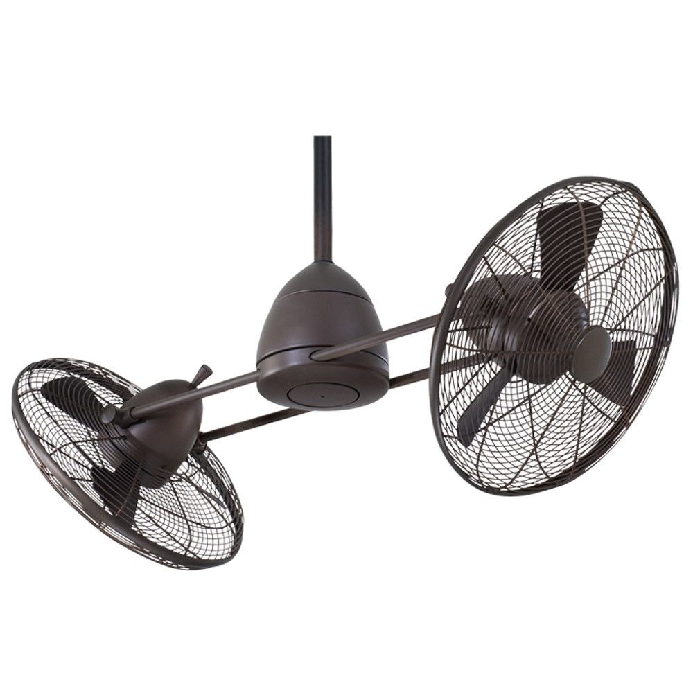 Exterior Ceiling Fans With Lights Within 2018 F402 Orb Gyro Wet Oil Rubbed Bronze Outdoor Dual Ceiling Fan (View 18 of 20)