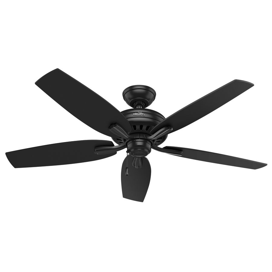 Famous Shop Hunter Newsome 52 In Matte Black Indoor/outdoor Ceiling Fan At With Outdoor Ceiling Fans With Speakers (View 2 of 20)