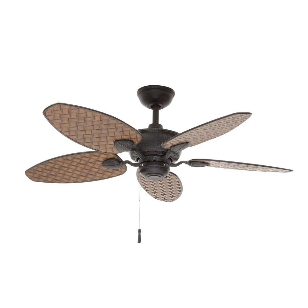 Heavy Duty Outdoor Ceiling Fans Regarding Latest Brown – Outdoor – Ceiling Fans – Lighting – The Home Depot (View 12 of 20)