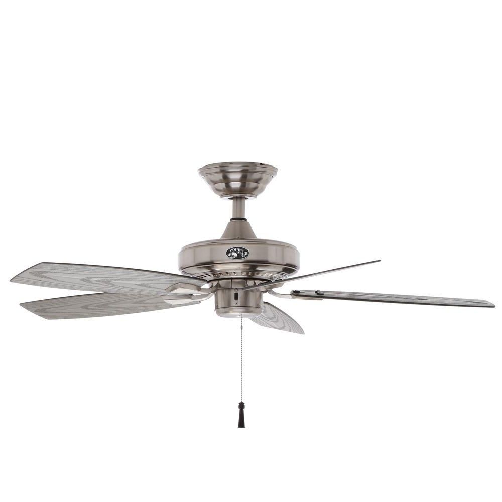Latest Brushed Nickel Outdoor Ceiling Fans With Hampton Bay Gazebo Ii 42 In (View 1 of 20)