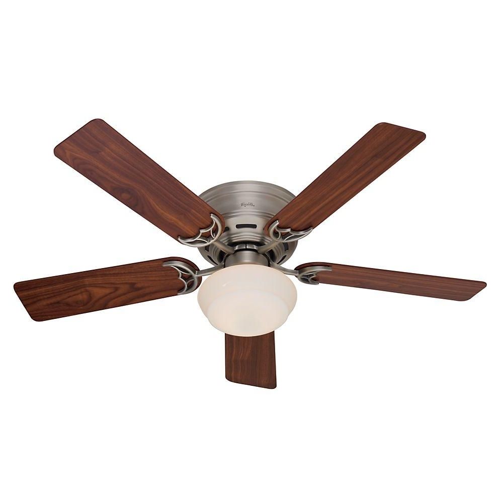Low Profile Outdoor Ceiling Fans With Lights In Recent Hunter Low Profile Iii Plus 52 In (View 12 of 20)