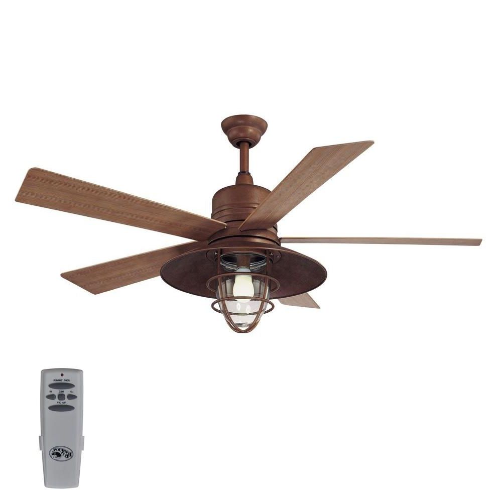 Rustic Outdoor Ceiling Fans Intended For Newest Home Decorators Collection Grayton 54 In (View 1 of 20)