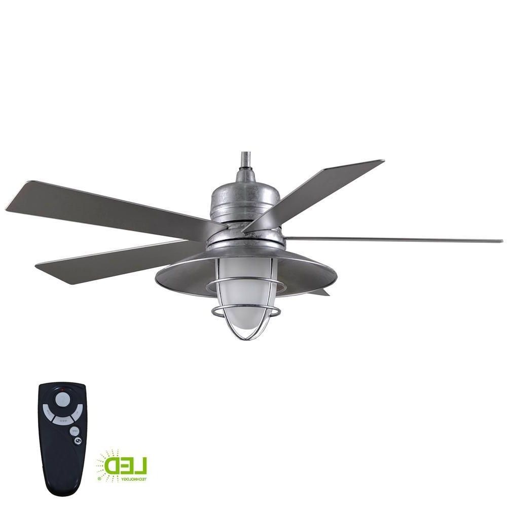 Well Known Galvanized Outdoor Ceiling Fans With Regard To Home Decorators Collection Grayton 54 In (View 1 of 20)