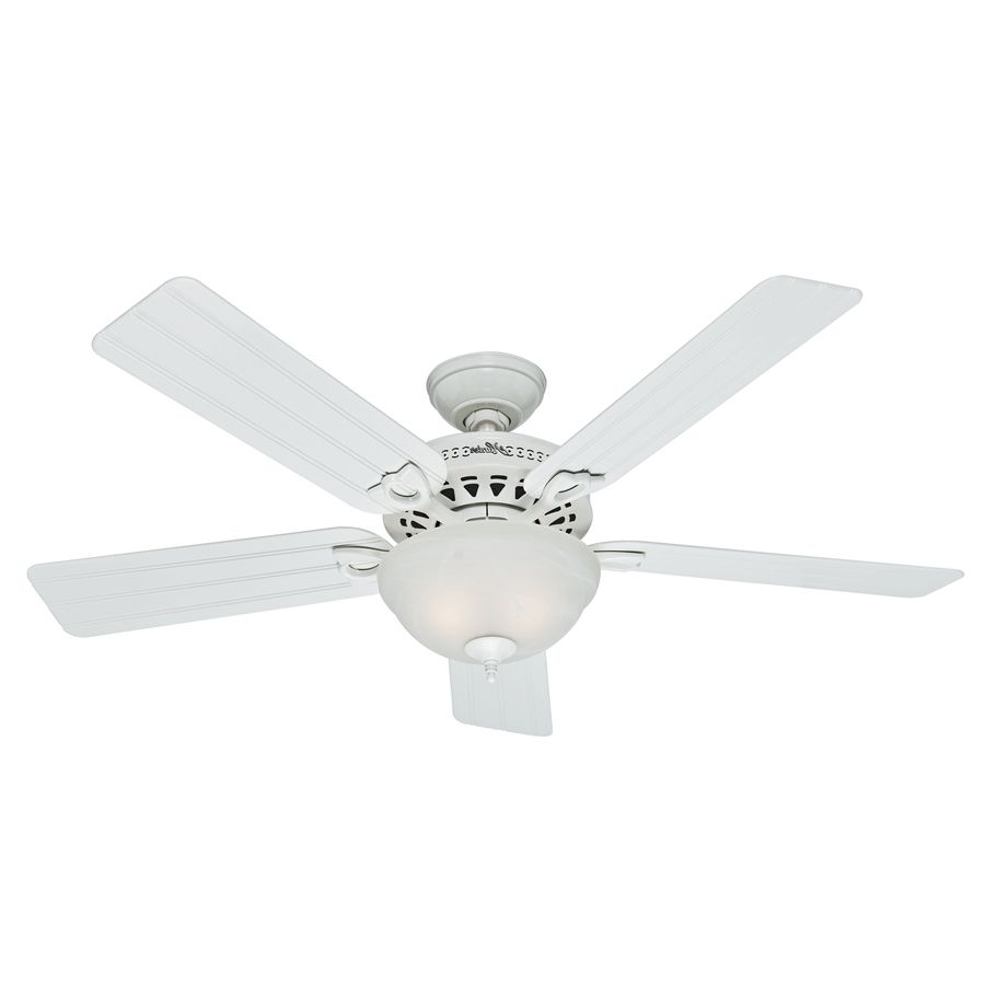 White Outdoor Ceiling Fans With Lights For Most Recent Shop Hunter Beachcomber 52 In White Indoor/outdoor Ceiling Fan With (View 2 of 20)