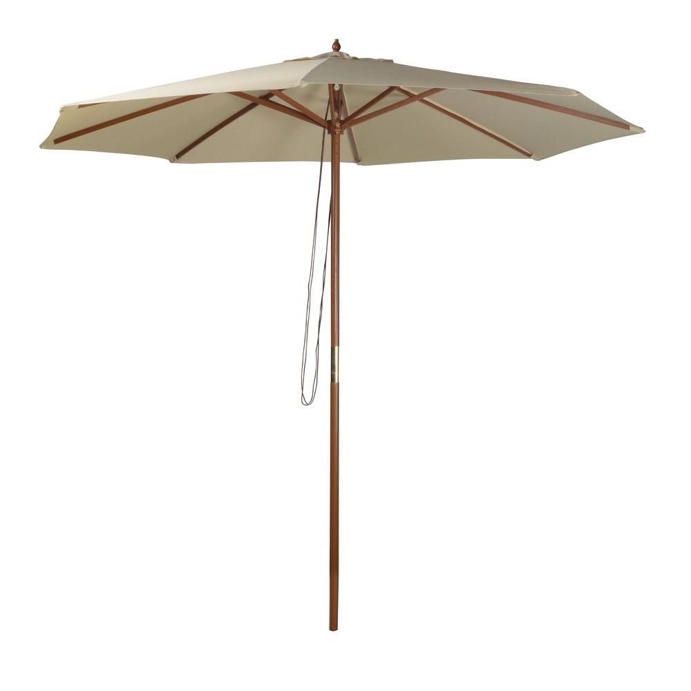 9 Ft. Market Patio Umbrella In Natural Throughout Most Recent Market Umbrellas (Photo 3 of 20)