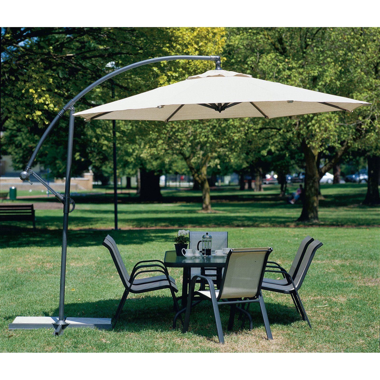 Coolaroo 10 Ft. Offset Patio Umbrella – Mocha With Most Recently Released Coolaroo Cantilever Umbrellas (Photo 10 of 20)