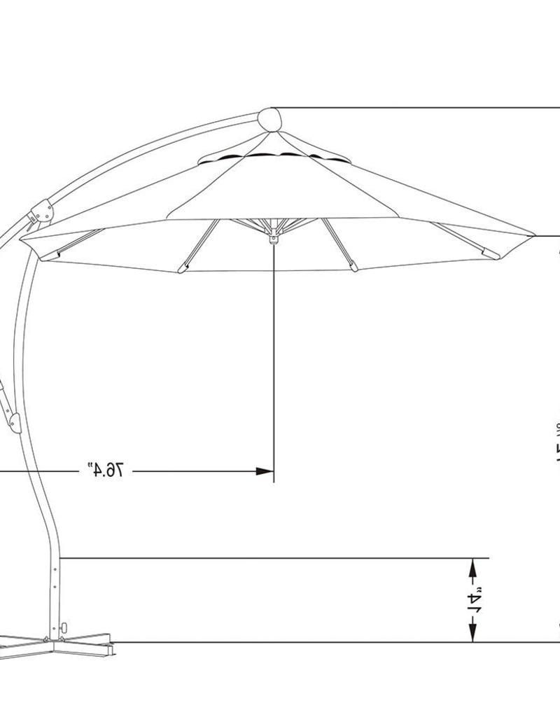 Current California Umbrella California Umbrella 9' Bayside Series Cantilever With  Bronze Aluminum Pole Aluminum Ribs 360 Rotation Tilt Crank Lift With Regarding Bayside Series Cantilever Umbrellas (View 5 of 20)