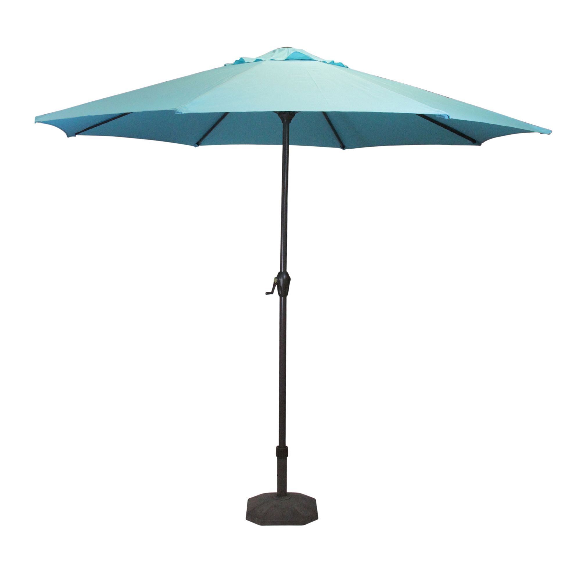 Lb International 8' Octagon Solid Outdoor Patio Market Umbrella With Hand  Crank And Tilt – Blue/brown Intended For Famous Solid Market Umbrellas (View 1 of 20)