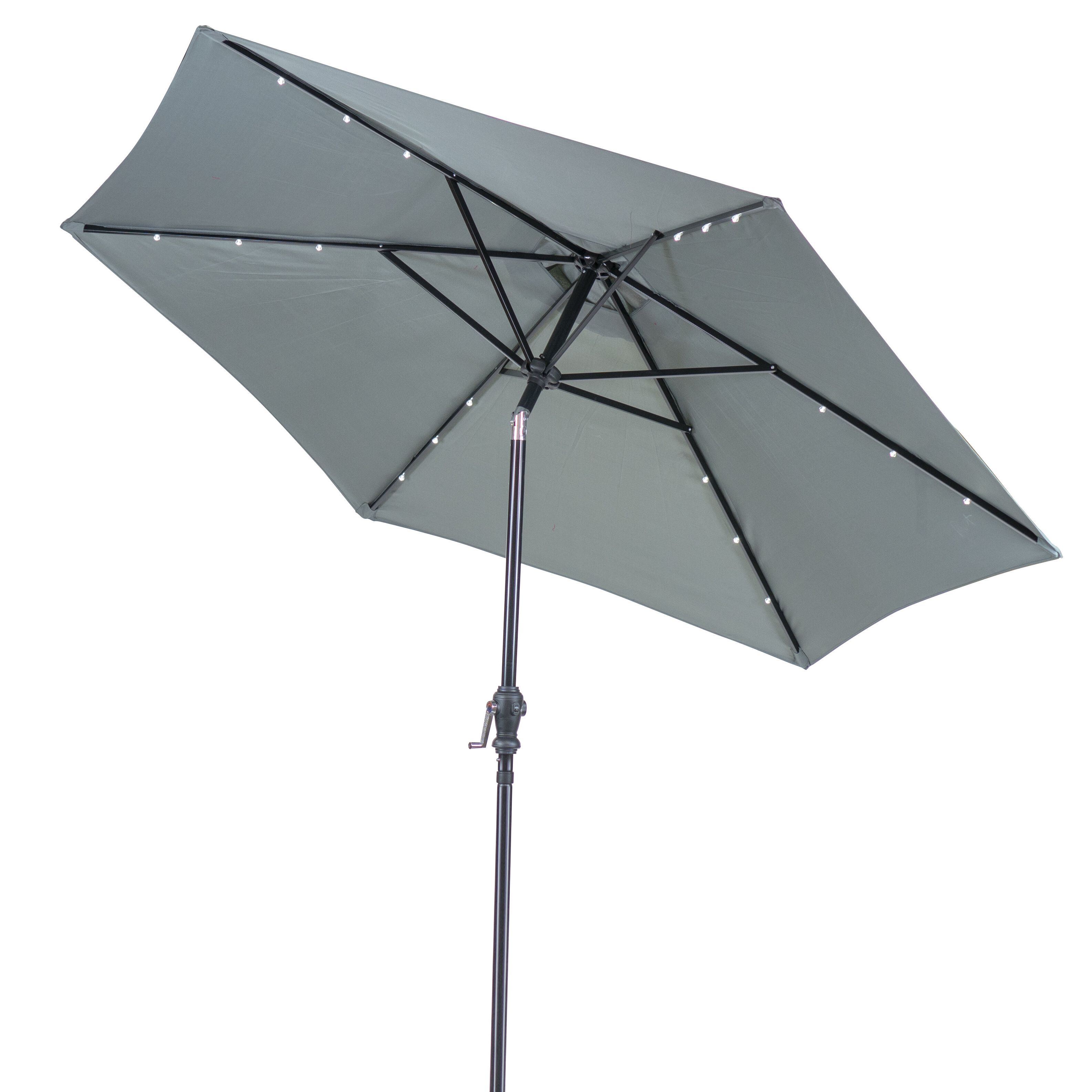 Most Up To Date Hawkinge Market Umbrellas For Sun Ray Solar Round 9' Market Umbrella (View 11 of 20)