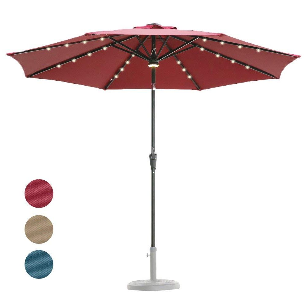 Mullaney Beachcrest Home Market Umbrellas Regarding Most Recently Released Patio Rectangular Auto Tilt Market C Hopetree Foot Solar Umbrella (View 12 of 20)