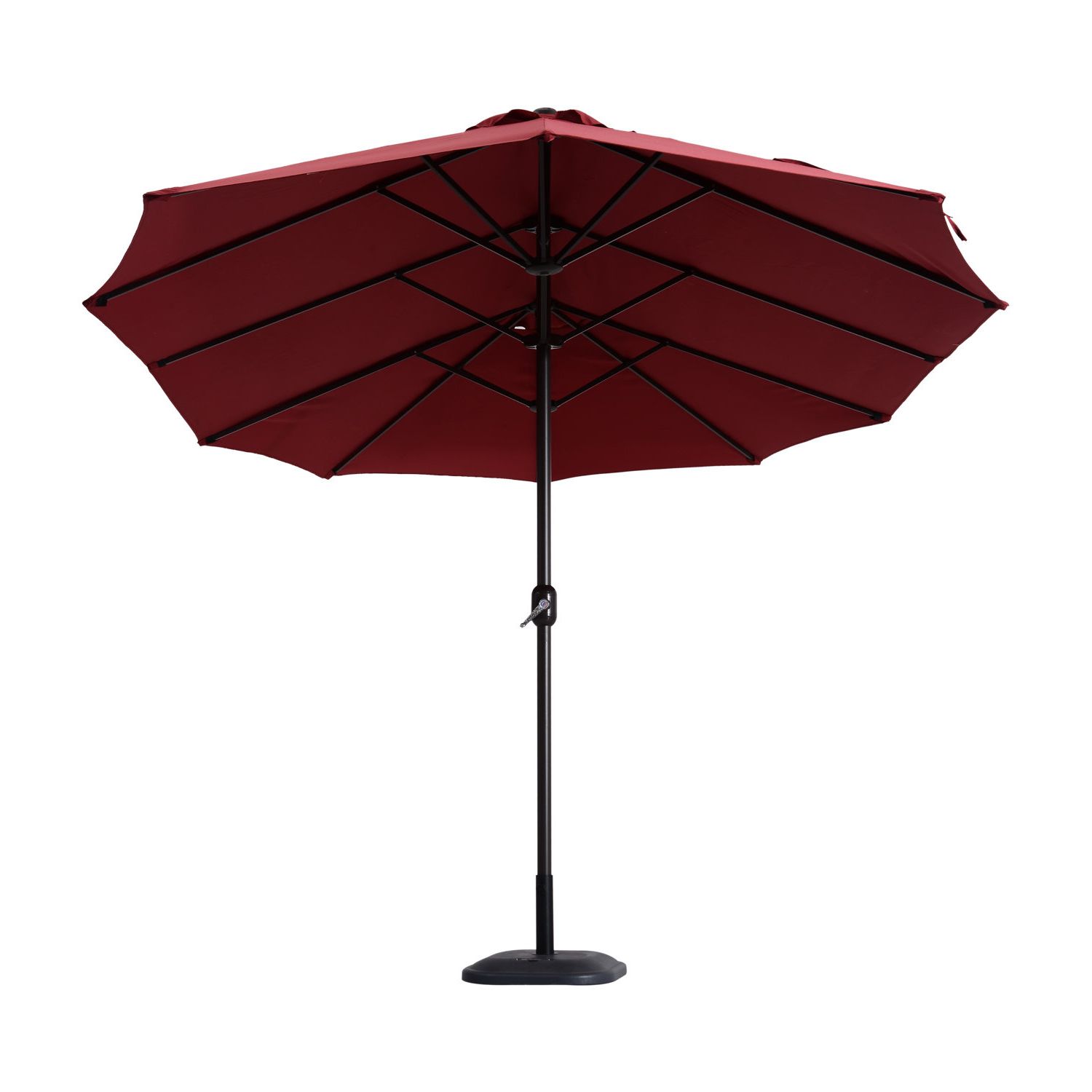 Newest Nguyet Outdoor Patio 15' Double Sided Market Umbrella In Julian Market Umbrellas (View 6 of 20)