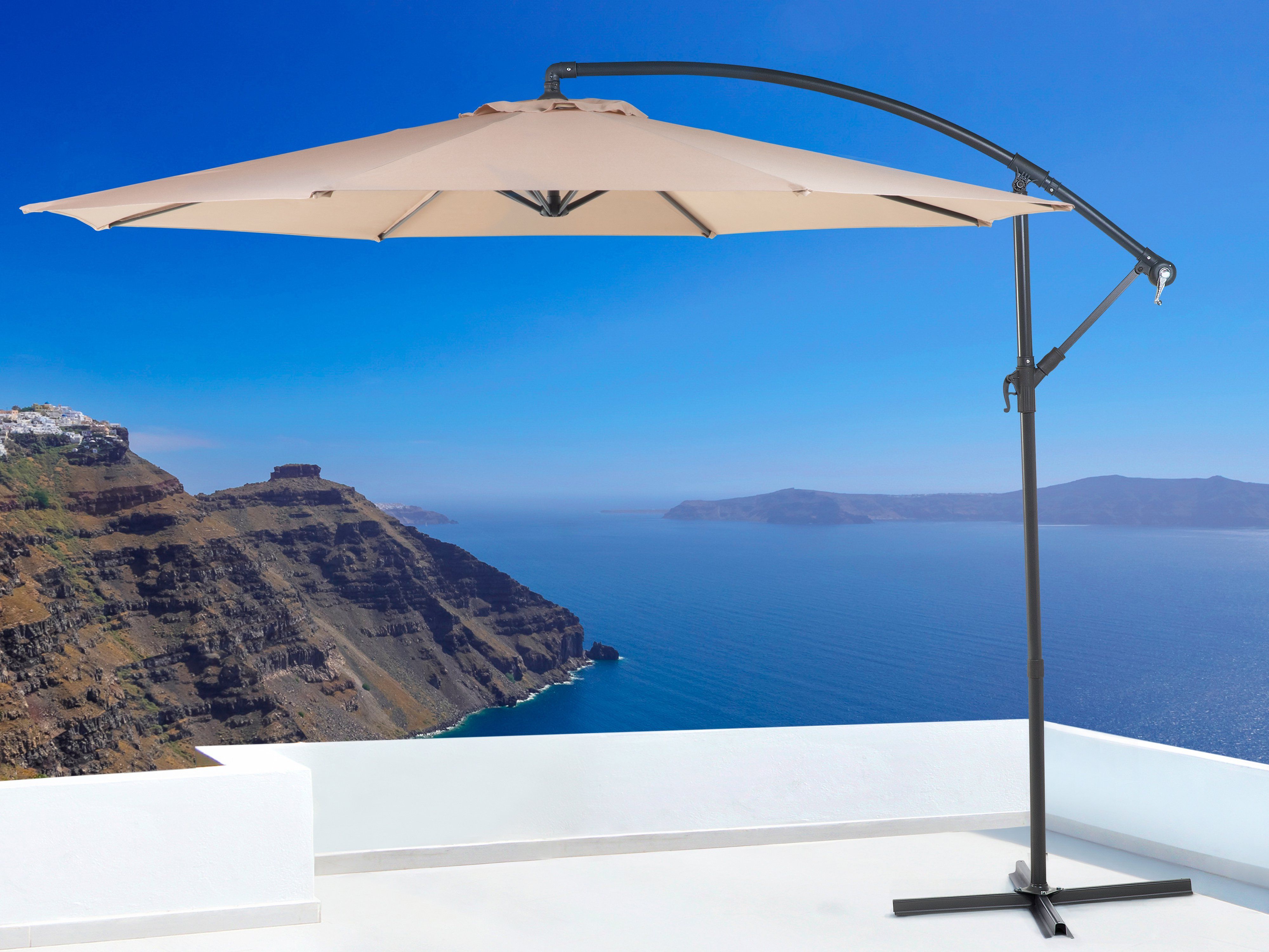 Ravna Beach Cantilever Umbrella With Regard To Latest Hilma Solar Cantilever Umbrellas (View 7 of 20)