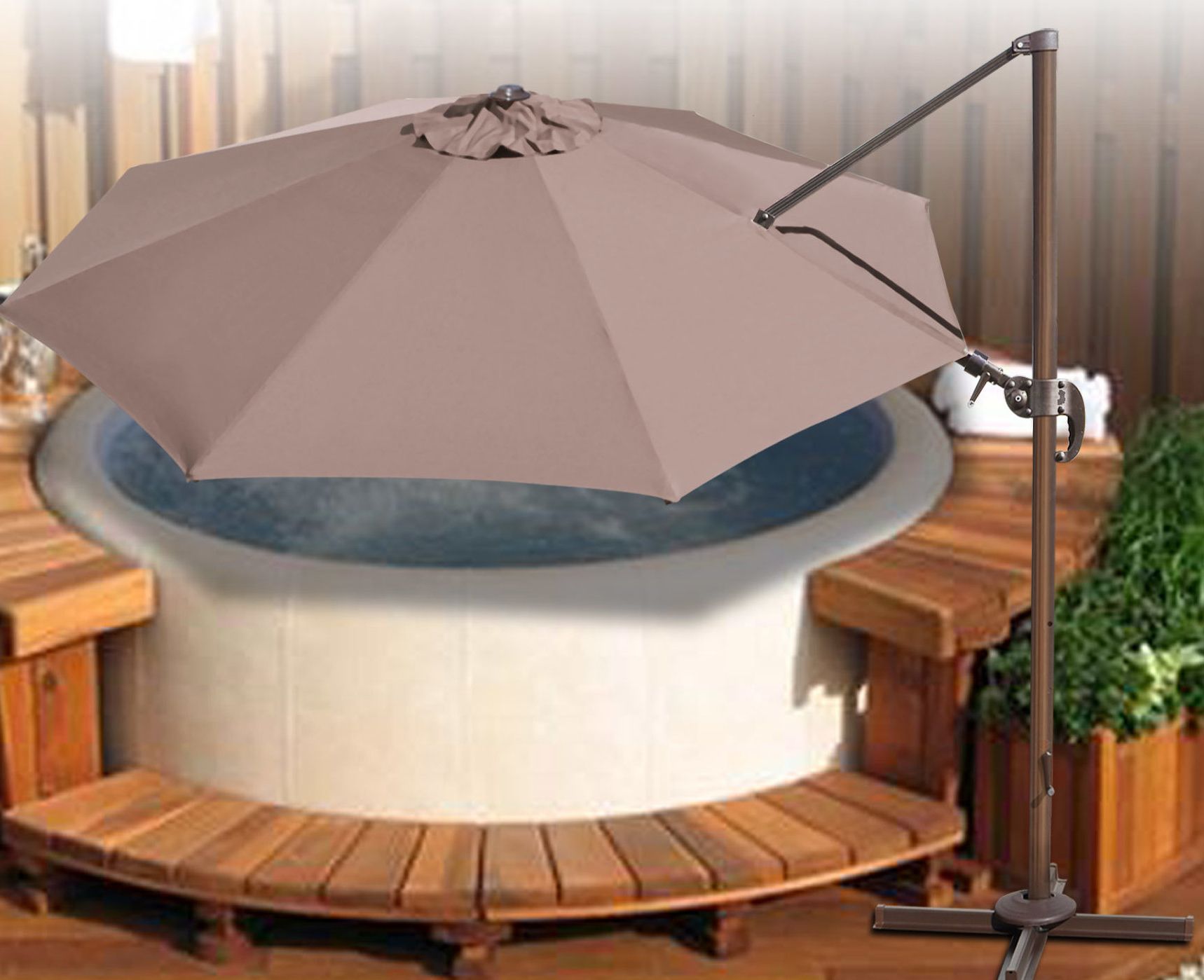 Well Known Desmond  Rectangular Cantilever Umbrellas Within Klass Hanging Patio  (View 17 of 20)
