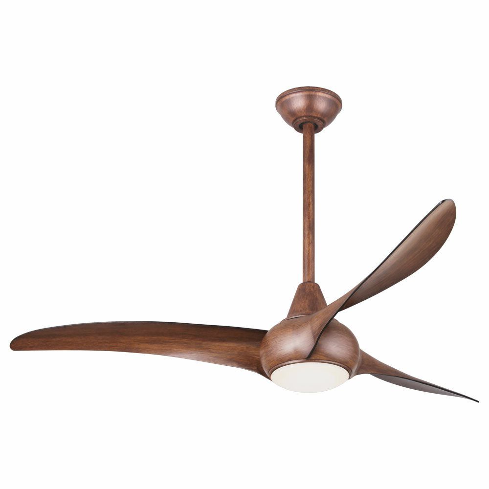 2019 Wave 3 Blade Ceiling Fans With Remote Intended For 52" Wave 3 Blade Led Ceiling Fan With Remote, Light Kit Included (Photo 2 of 20)