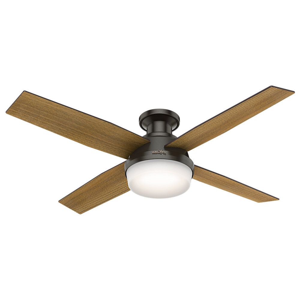 52" Dempsey Low Profile 4 Blade Ceiling Fan With Remote And Light Kit  Included With Regard To Latest Dempsey 4 Blade Ceiling Fans (View 3 of 20)
