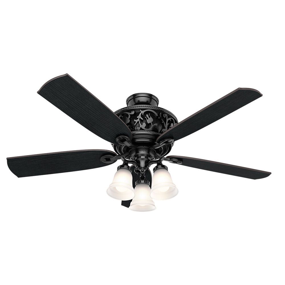 54" Promenade 5 Blade Led Ceiling Fan With Remote Control, Light Kit  Included For 2020 Tibuh Punched Metal Crystal 5 Blade Ceiling Fans With Remote (View 20 of 20)