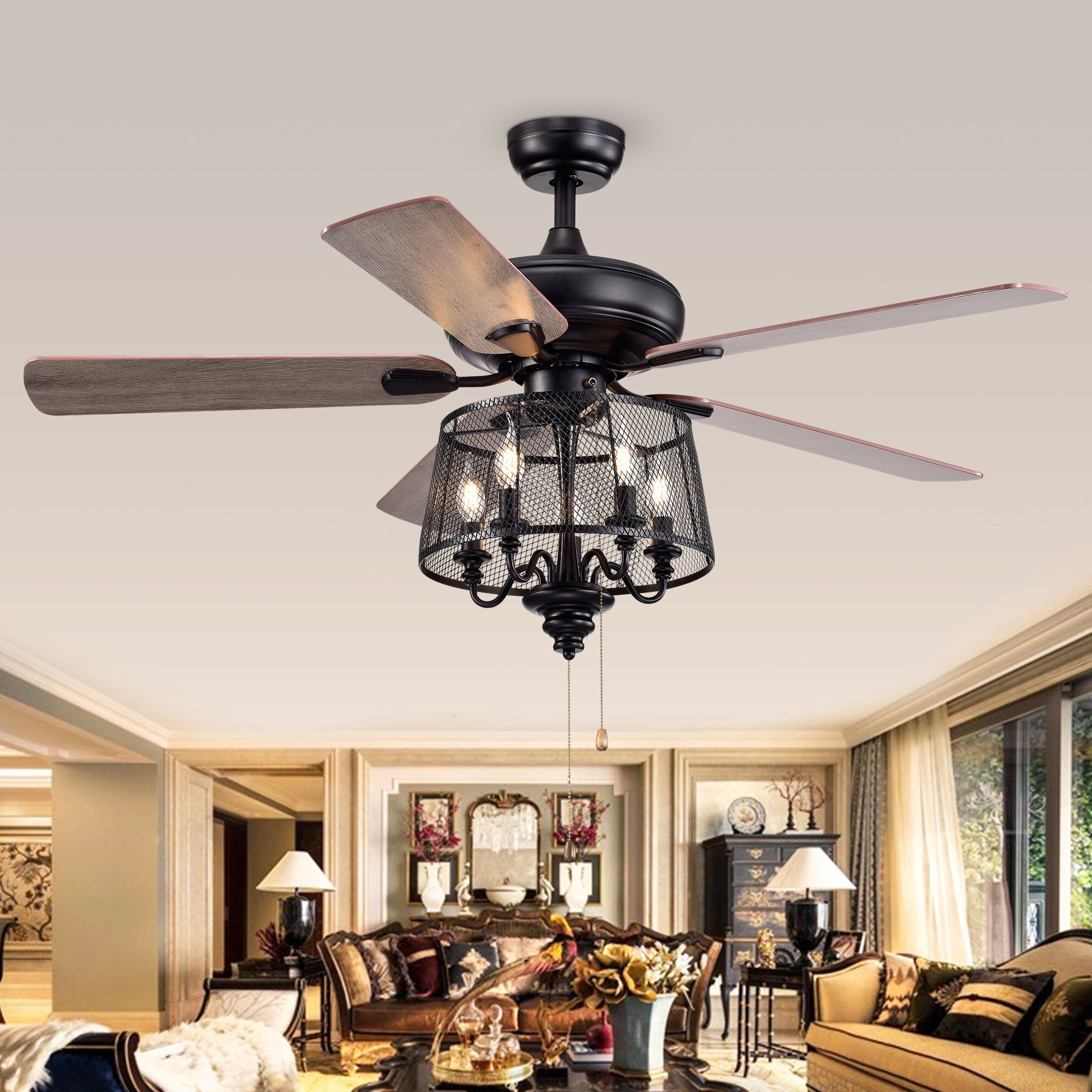Best And Newest Lazlo 3 Blade Ceiling Fans With Remote With Regard To Croteau 5 Blade Ceiling Fan, Light Kit Included (Photo 9 of 20)