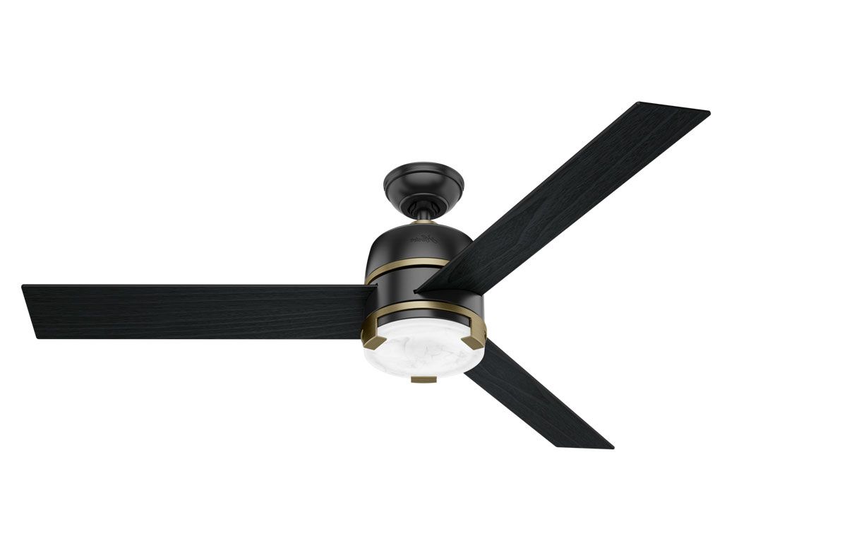 Best And Newest Ronan 3 Blade Ceiling Fans Intended For Hunter Symphony 54" Matte Black Ceiling Fan With Led Light (Photo 18 of 20)