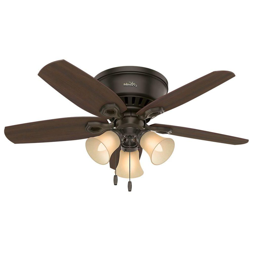 Builder 5 Blade Ceiling Fans Regarding 2019 Hunter Builder Low Profile 42 In. Indoor New Bronze Ceiling Fan (Photo 1 of 20)