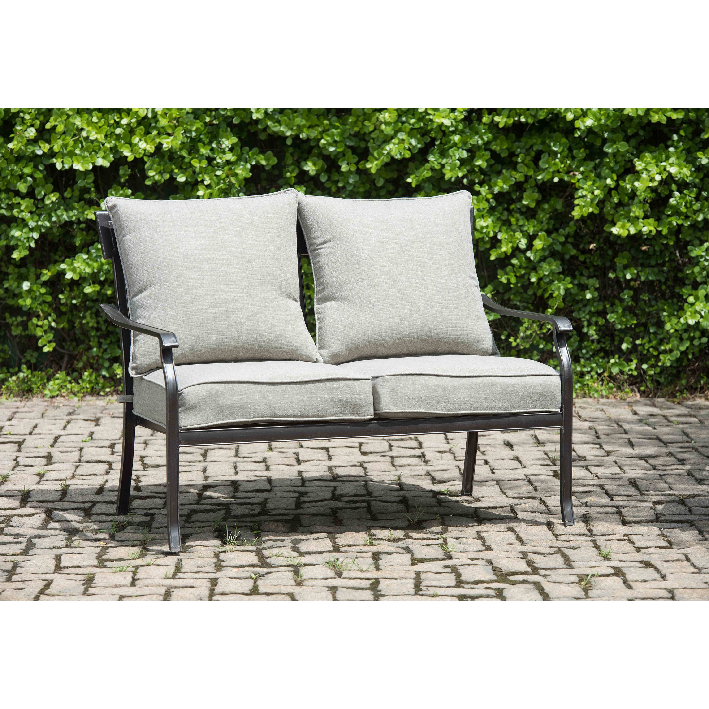 Calvin Patio Loveseats With Cushions Within 2019 Beeson Loveseat With Cushions (View 9 of 20)
