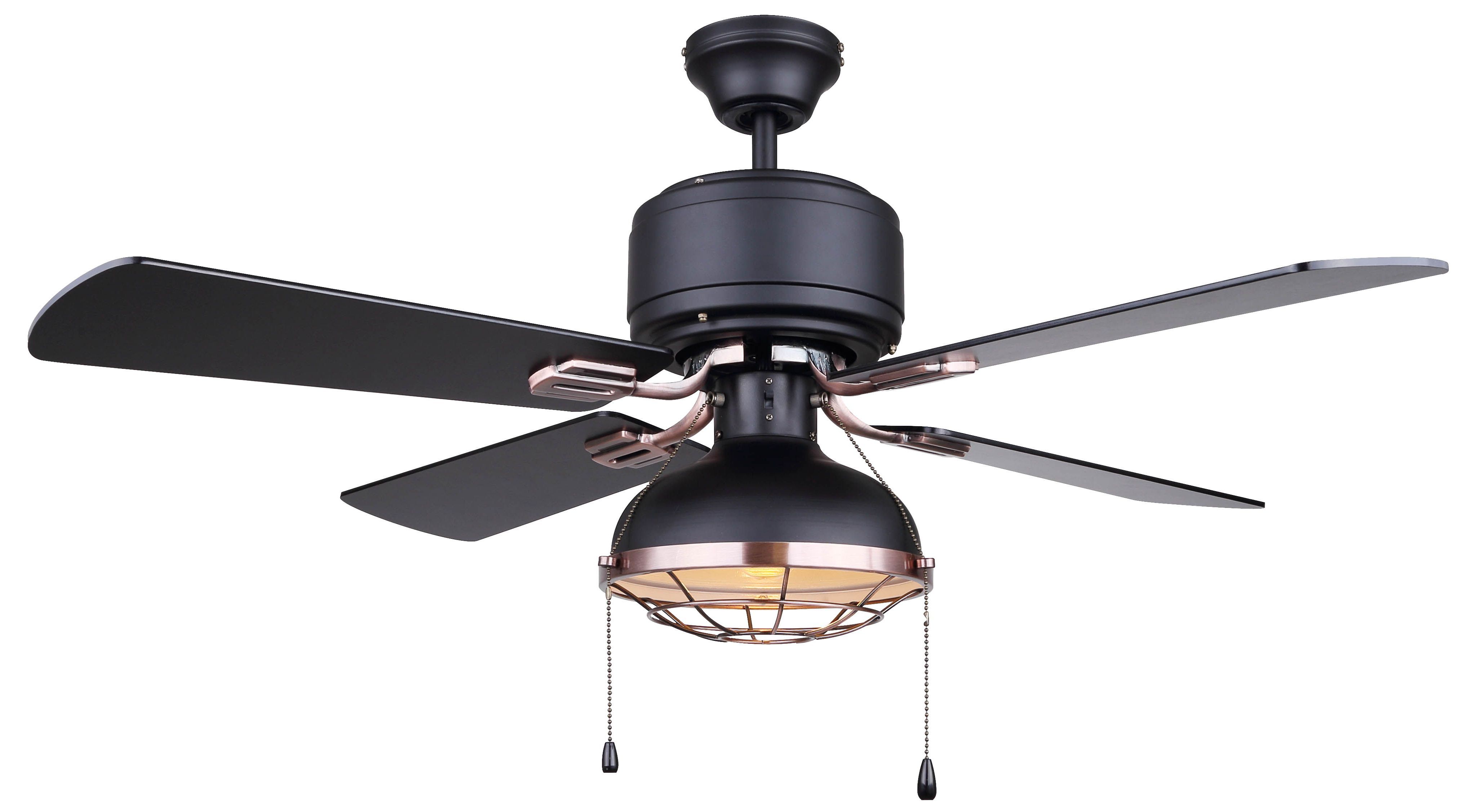Ceiling Fan, Industrial Pertaining To Njie Caged Crystal 5 Blade Ceiling Fans (View 9 of 20)