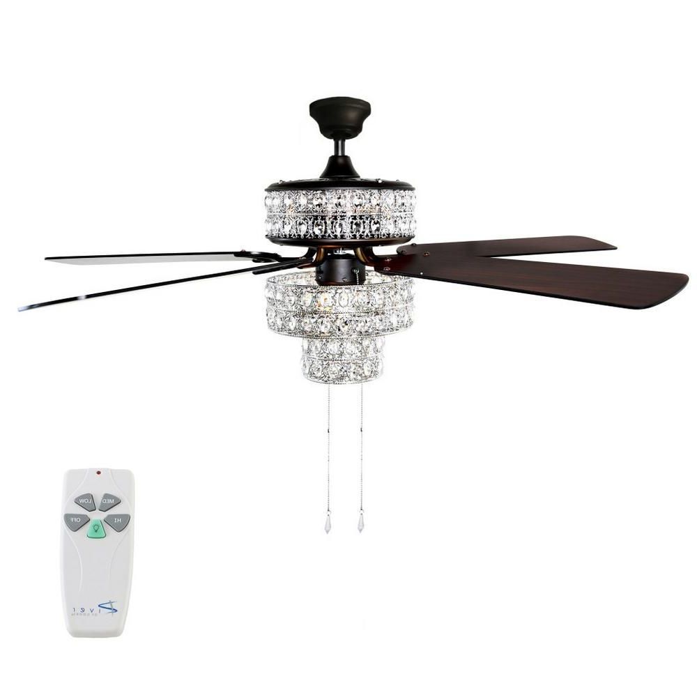 Current River Of Goods 52 In. Silver Punched Metal Ceiling Fan In With Tibuh Punched Metal Crystal 5 Blade Ceiling Fans With Remote (Photo 8 of 20)