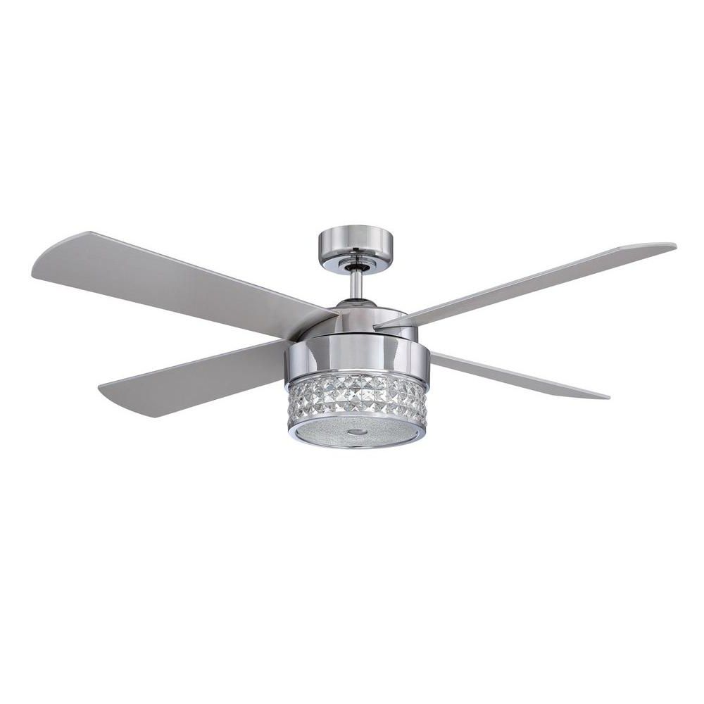 Designers Choice Collection Celestra 52 In. Indoor Chrome Inside Most Popular Kyla 5 Blade Ceiling Fans (Photo 12 of 20)