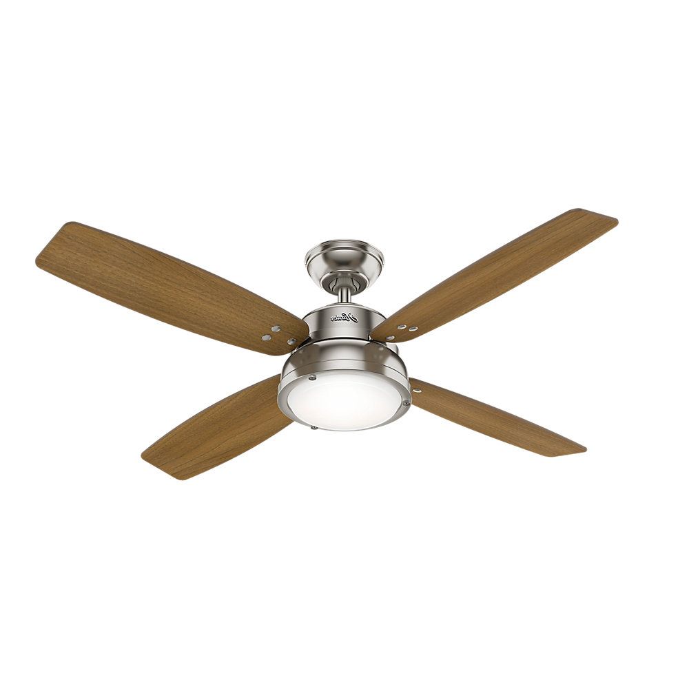 Fashionable 52" Wingate 4 Blade Led Ceiling Fan With Remote, Light Kit Included In Loki 4 Blade Led Ceiling Fans (Photo 5 of 20)