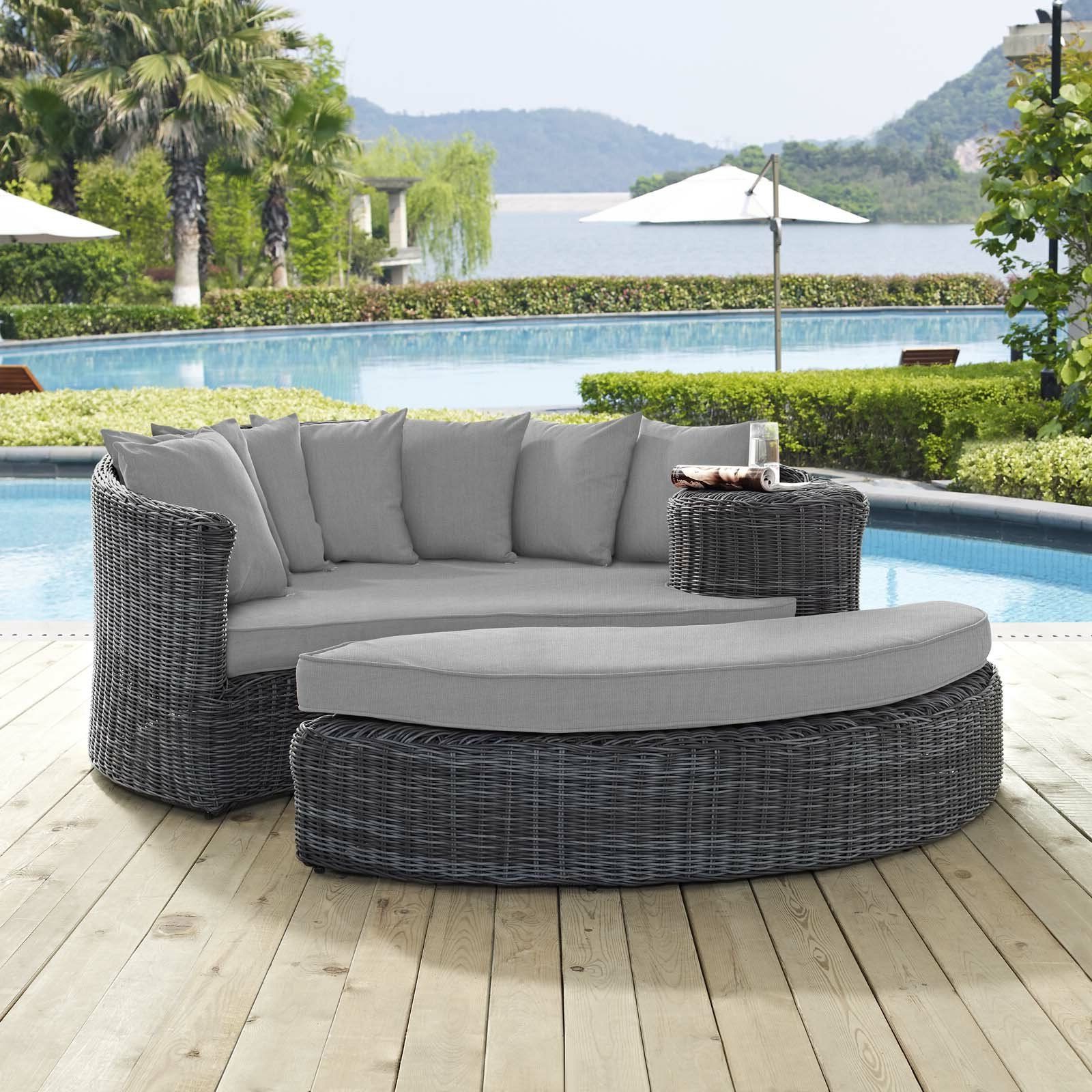 Fashionable Brentwood Patio Daybeds With Cushions Pertaining To Keiran Patio Daybed With Cushions (View 16 of 25)