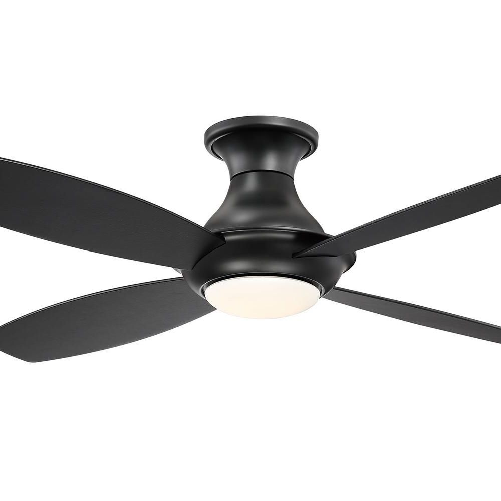 Fifth And Main Lighting Bayview 52 In. Led Black Hugger In Favorite Cedarton Hugger 5 Blade Led Ceiling Fans (Photo 12 of 20)