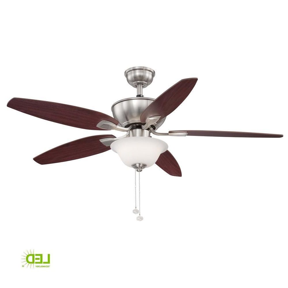 Hampton Bay Carrolton Ii 52 In. Integrated Led Indoor Pertaining To Widely Used Dyno 5 Blade Ceiling Fans (Photo 13 of 20)