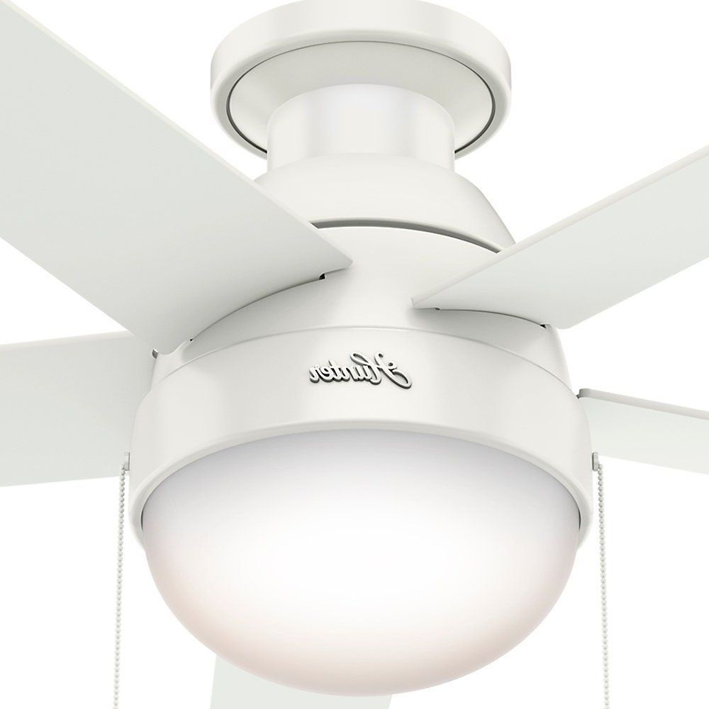Hunter Fan Company 59269 Anslee Low Profile Fresh White Within Most Popular Anslee 5 Blade Ceiling Fans (View 14 of 20)