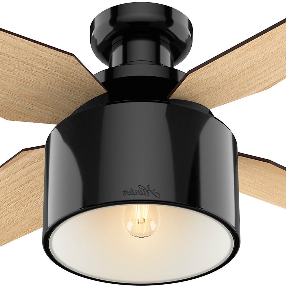 Hunter Fan Cranbrook Collection Gloss Black Metal And Plastic 52 Inch  Ceiling Fan With 4 Reversible Blades Within Trendy Cranbrook 4 Blade Ceiling Fans (Photo 6 of 20)