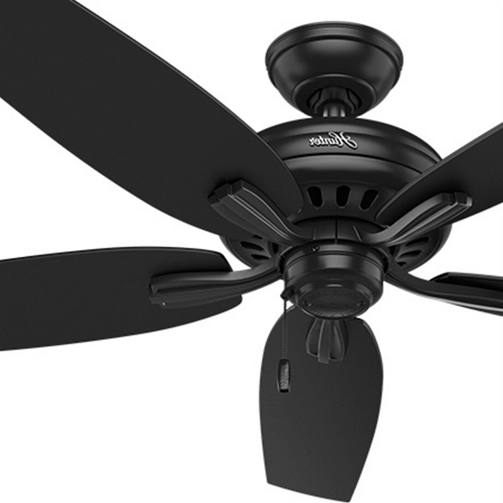 Mill Valley 5 Blade Ceiling Fans Regarding Trendy Details About Hunter Fan 52 Inch Outdoor Ceiling Fan In Black With 5 Matte  Black Fan Blades (View 13 of 20)