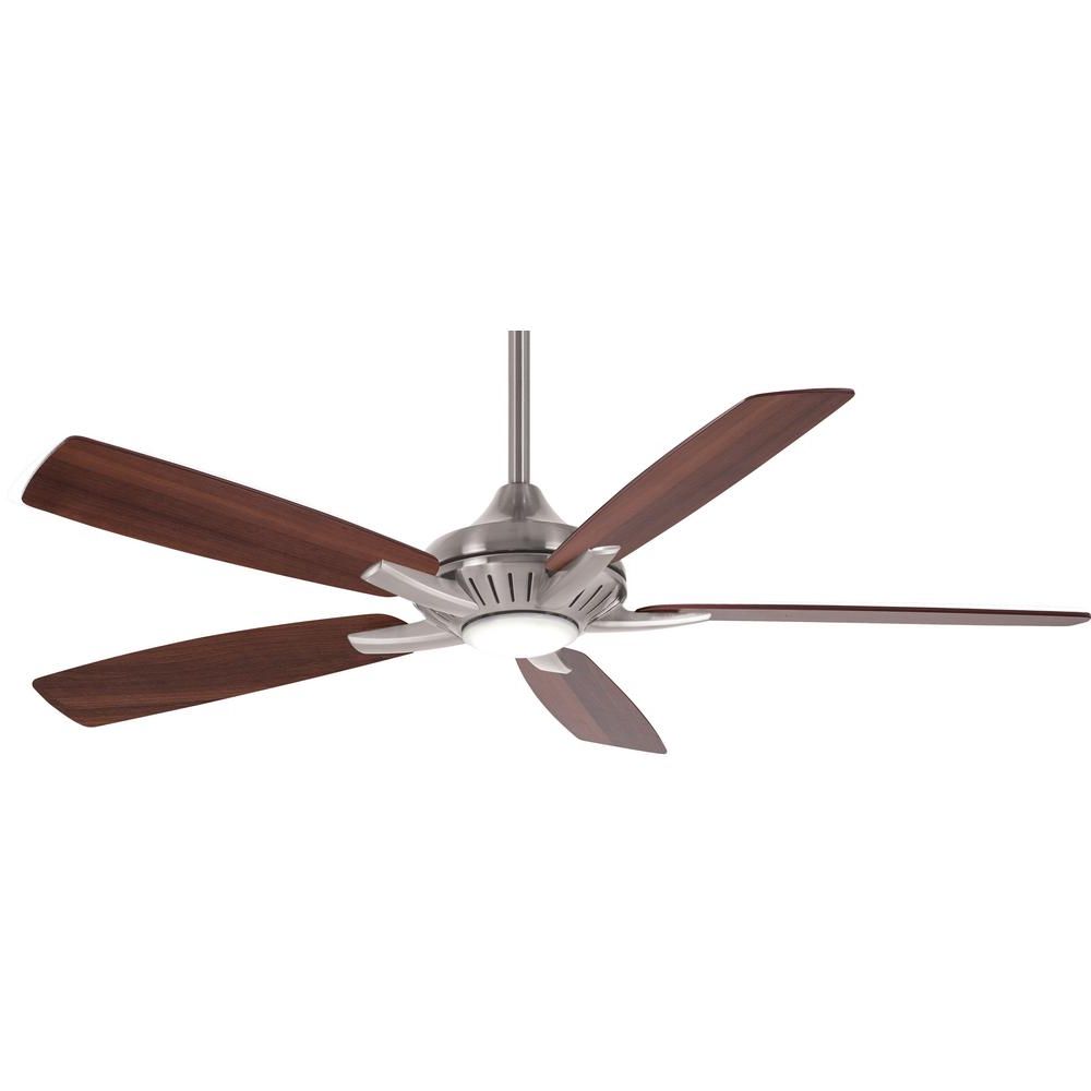 Minka Aire Dyno 52 In. Integrated Led Indoor Brushed Nickel Ceiling Fan  With Remote Control Pertaining To Newest Dyno 5 Blade Ceiling Fans (Photo 2 of 20)