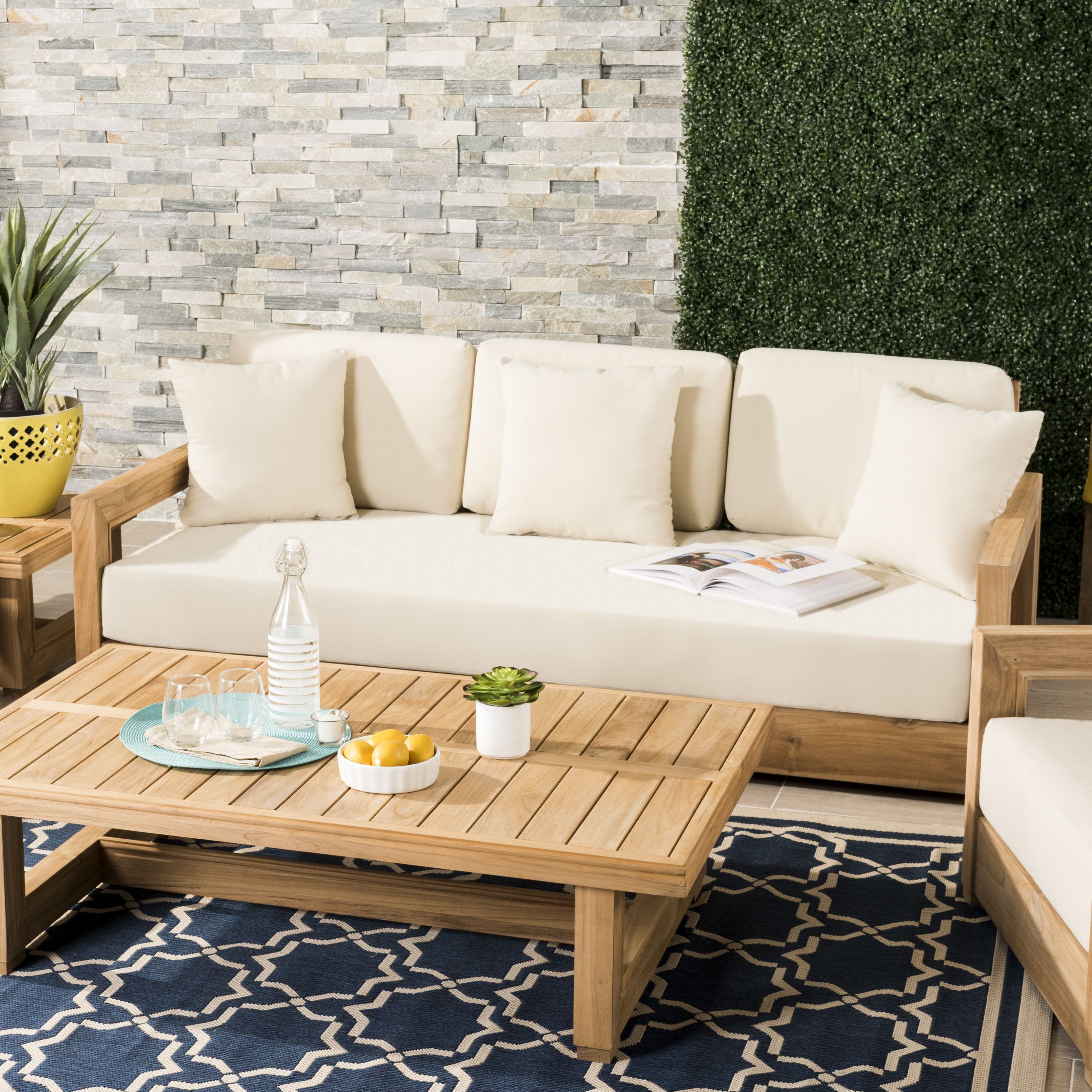 Featured Photo of Top 20 of Montford Teak Loveseats with Cushions