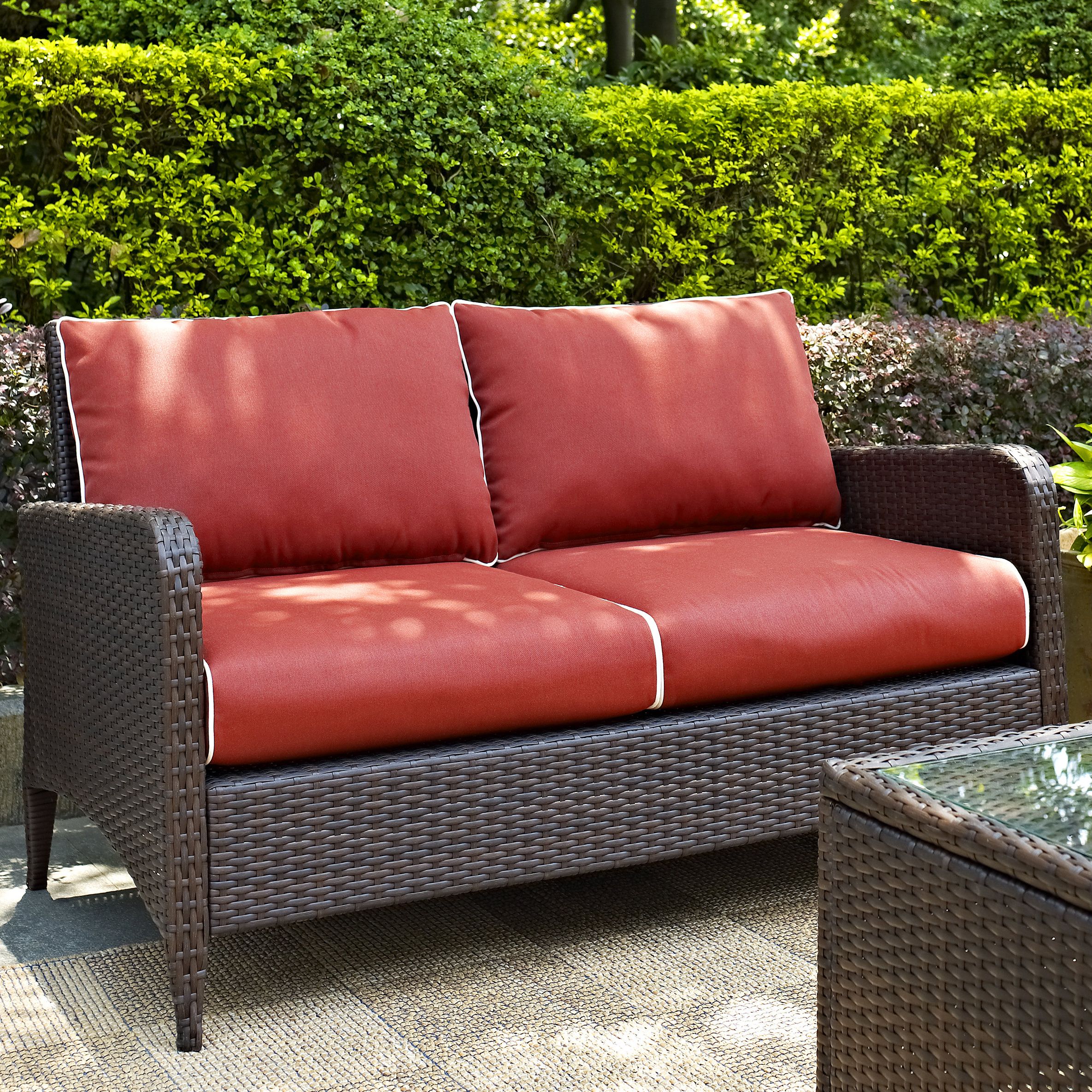 Mosca Patio Loveseat With Cushions Pertaining To Famous Belton Loveseats With Cushions (Photo 9 of 25)