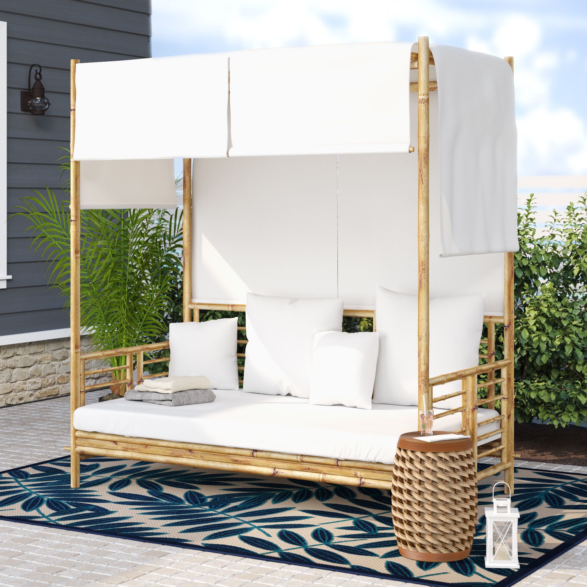Most Popular Aubrie Patio Daybeds With Cushions Within Beachcrest Home Aubrie Patio Daybed With Cushions (View 2 of 25)