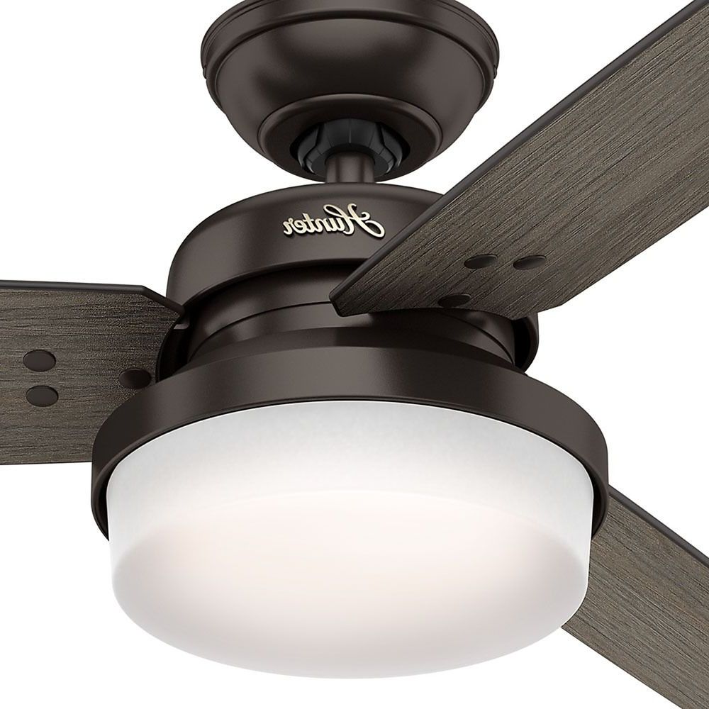Most Recent Hunter Fan Company Sentinel Premier Bronze Led Ceiling Fan With Light At  Destination Lighting Within Sentinel 3 Blade Led Ceiling Fans With Remote (View 11 of 20)