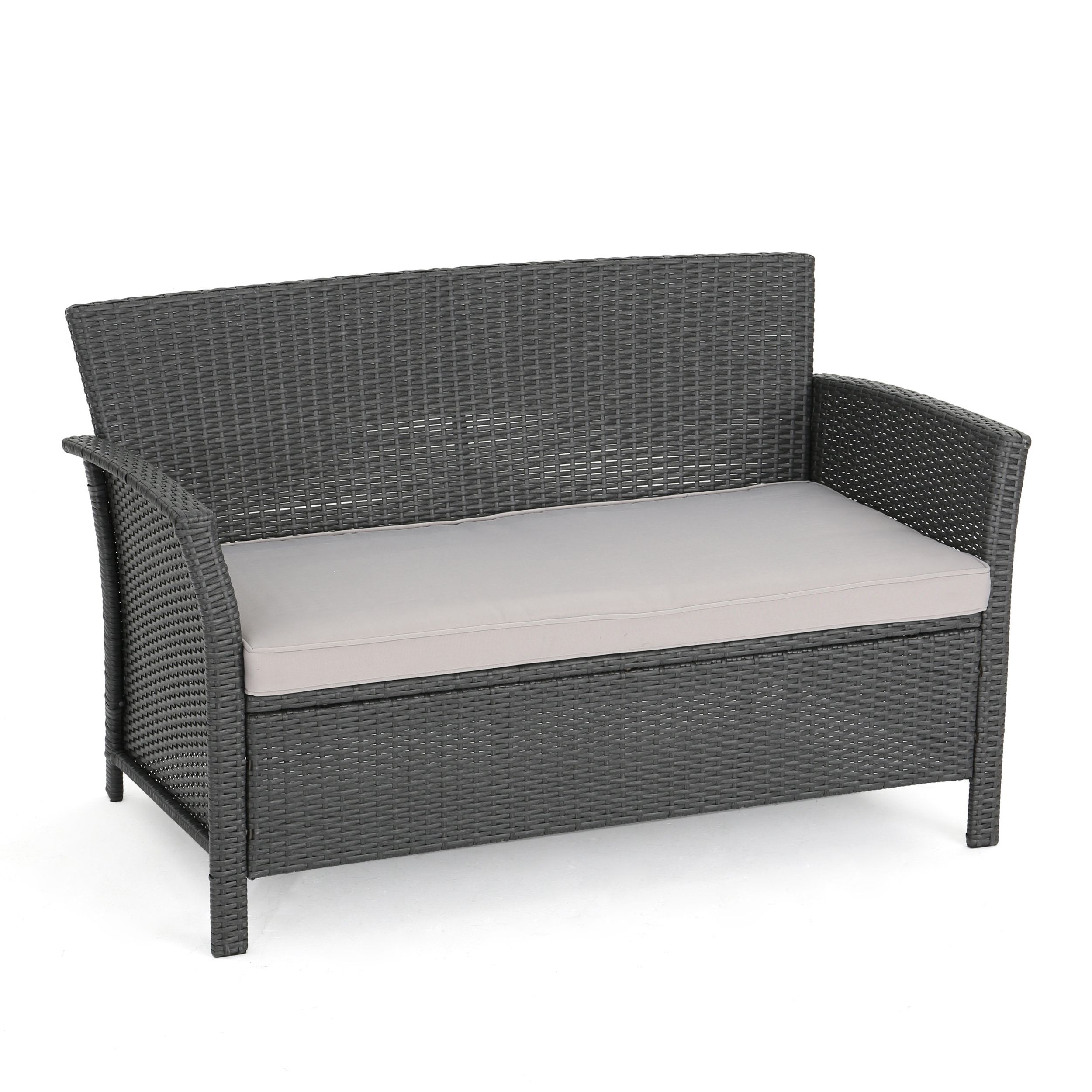 Most Recent Rummond Outdoor Wicker Loveseat With Cushions Pertaining To Belton Loveseats With Cushions (View 21 of 25)