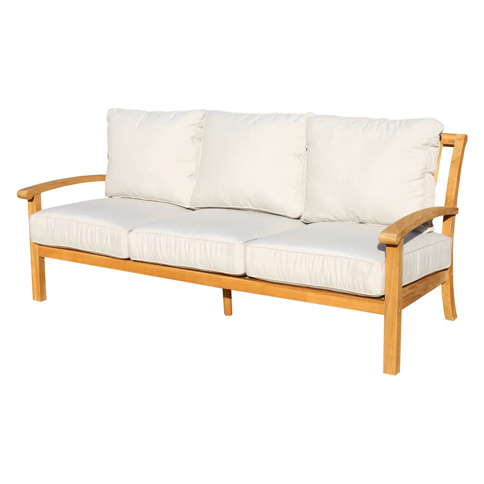 Most Recently Released Courtyard Casual Natural Teak Heritage Outdoor Sofa In 2019 Intended For Brunswick Teak Loveseats With Cushions (View 10 of 20)