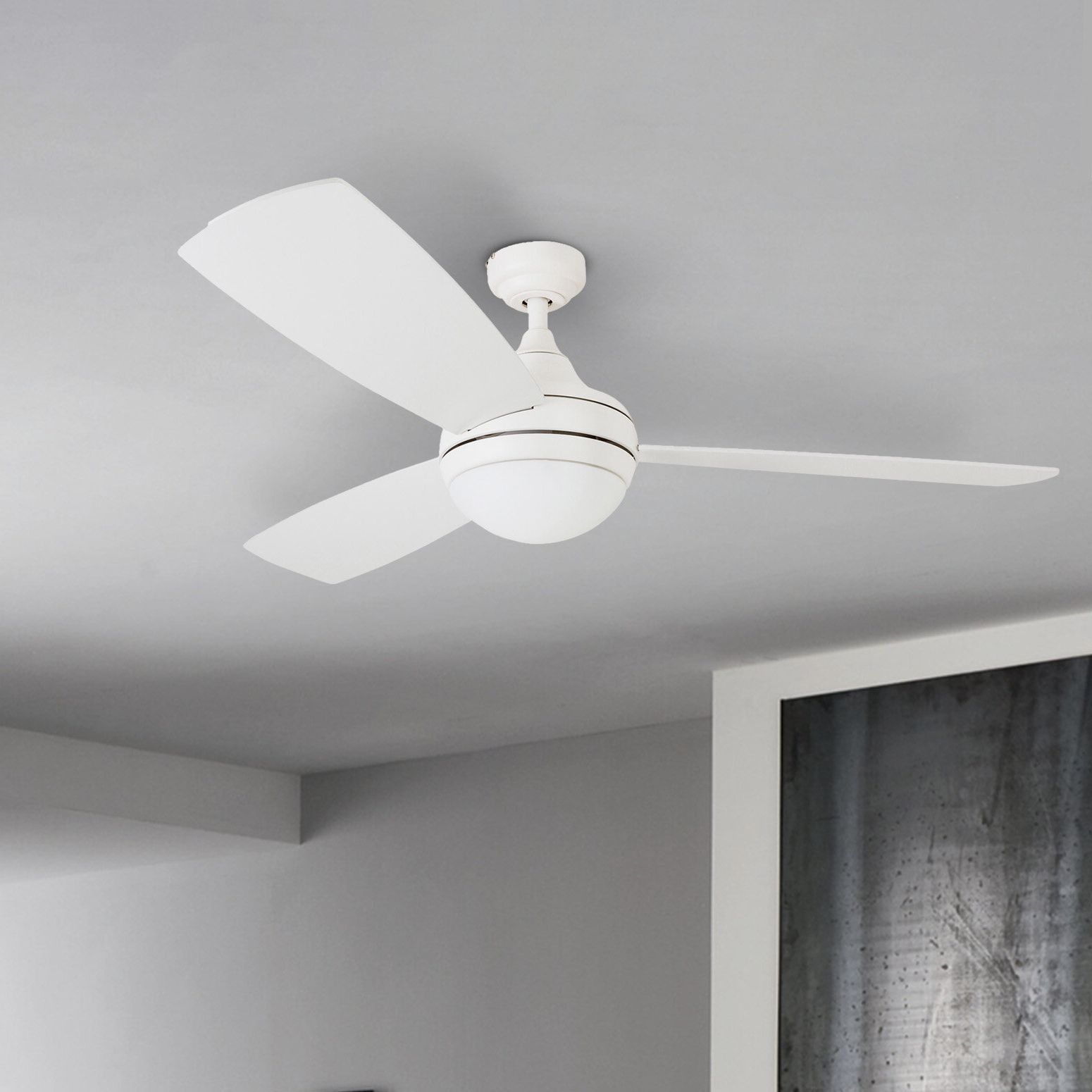 Most Recently Released Nikki 3 Blade Ceiling Fans Throughout 52" Alyce 3 Blade Led Ceiling Fan With Remote Control (View 15 of 20)