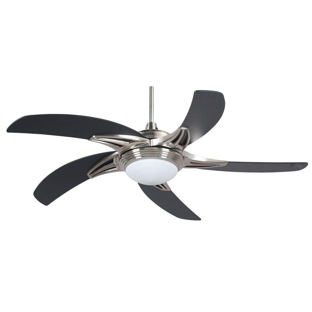 Newest Radionic Hi Tech Stargate 52 In. Stainless Steel Ceiling Fan With Light Kit  And 5 Blades Regarding 5 Blade Ceiling Fans With Remote (Photo 7 of 20)