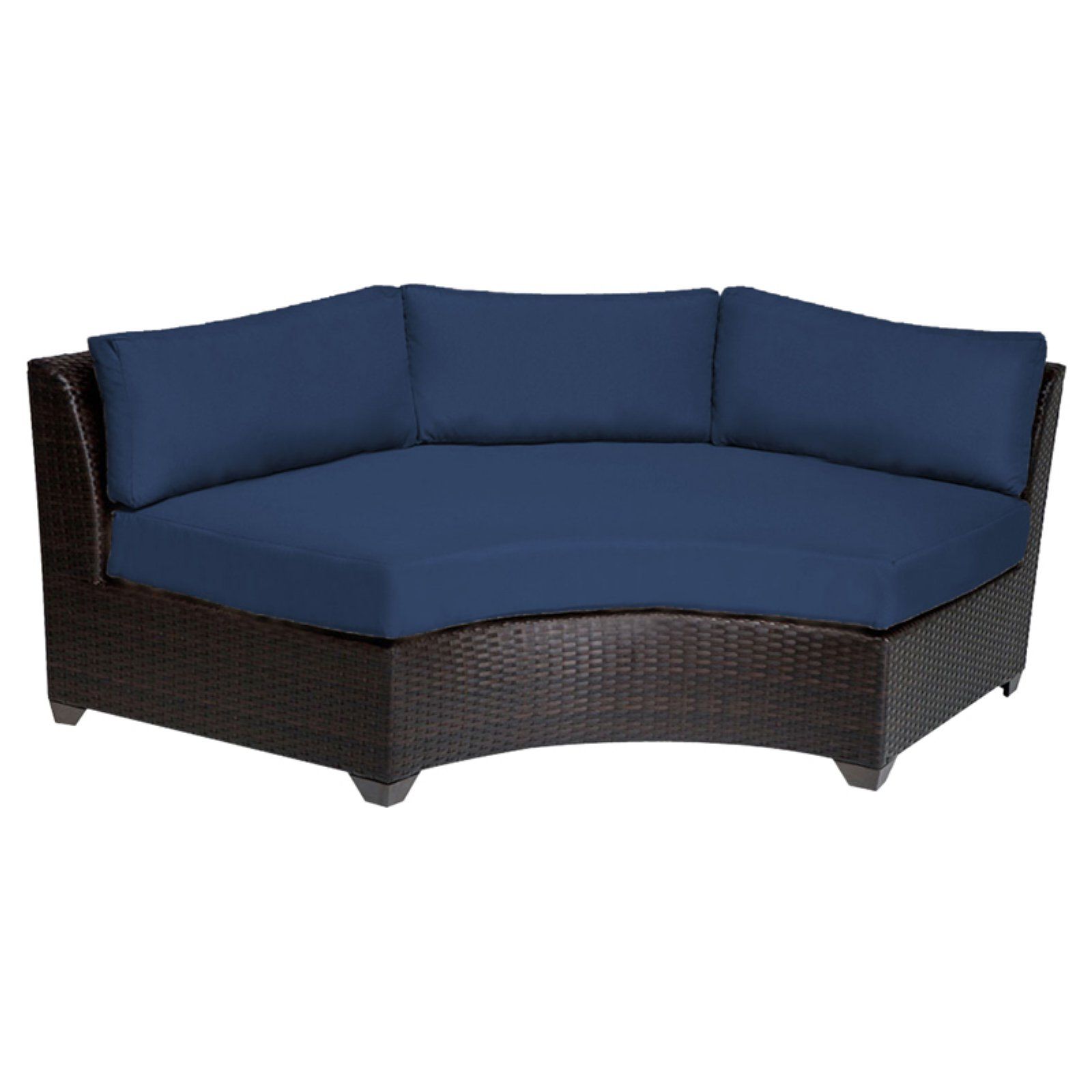 Newest Waterbury Curved Armless Sofa With Cushions Inside Tk Classics Barbados Curved Outdoor Middle Chair With 2 Sets (View 13 of 20)