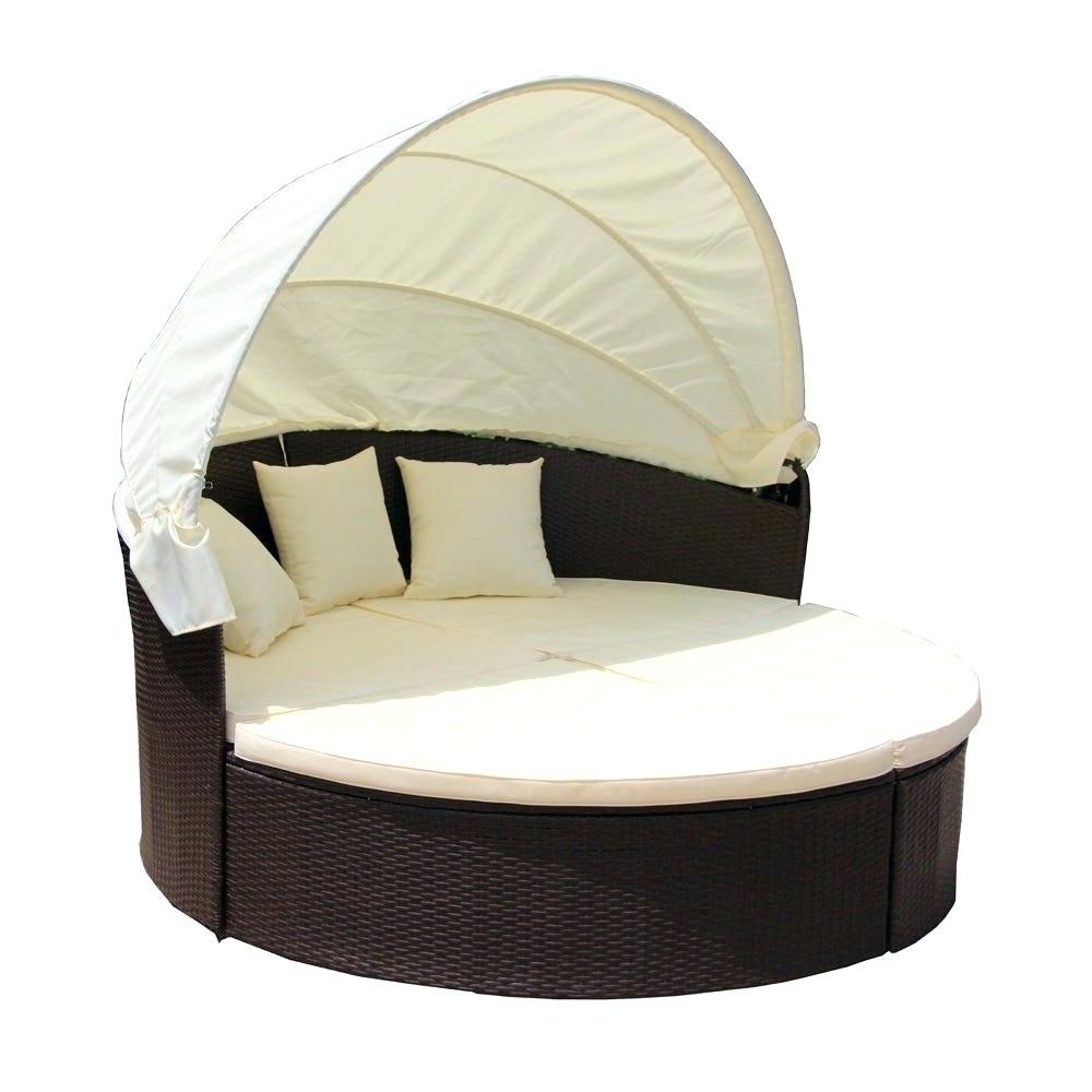 Newest Wicker Daybed With Canopy – Ethelenetrepanier.co Inside Behling Canopy Patio Daybeds With Cushions (Photo 10 of 25)