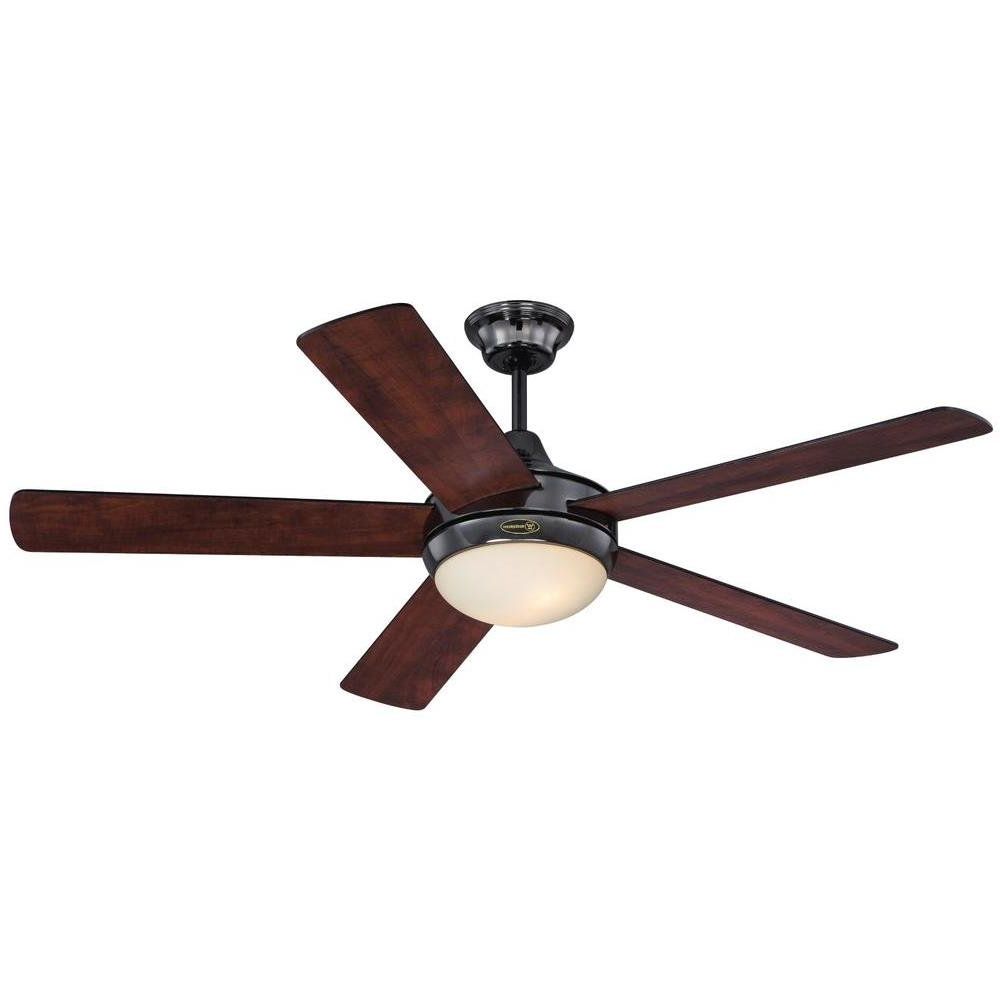 Popular 52" Auerbach Reversible Five Blade Indoor Ceiling Fan Pertaining To Truesdale 3 Blades Ceiling Fans (View 6 of 20)