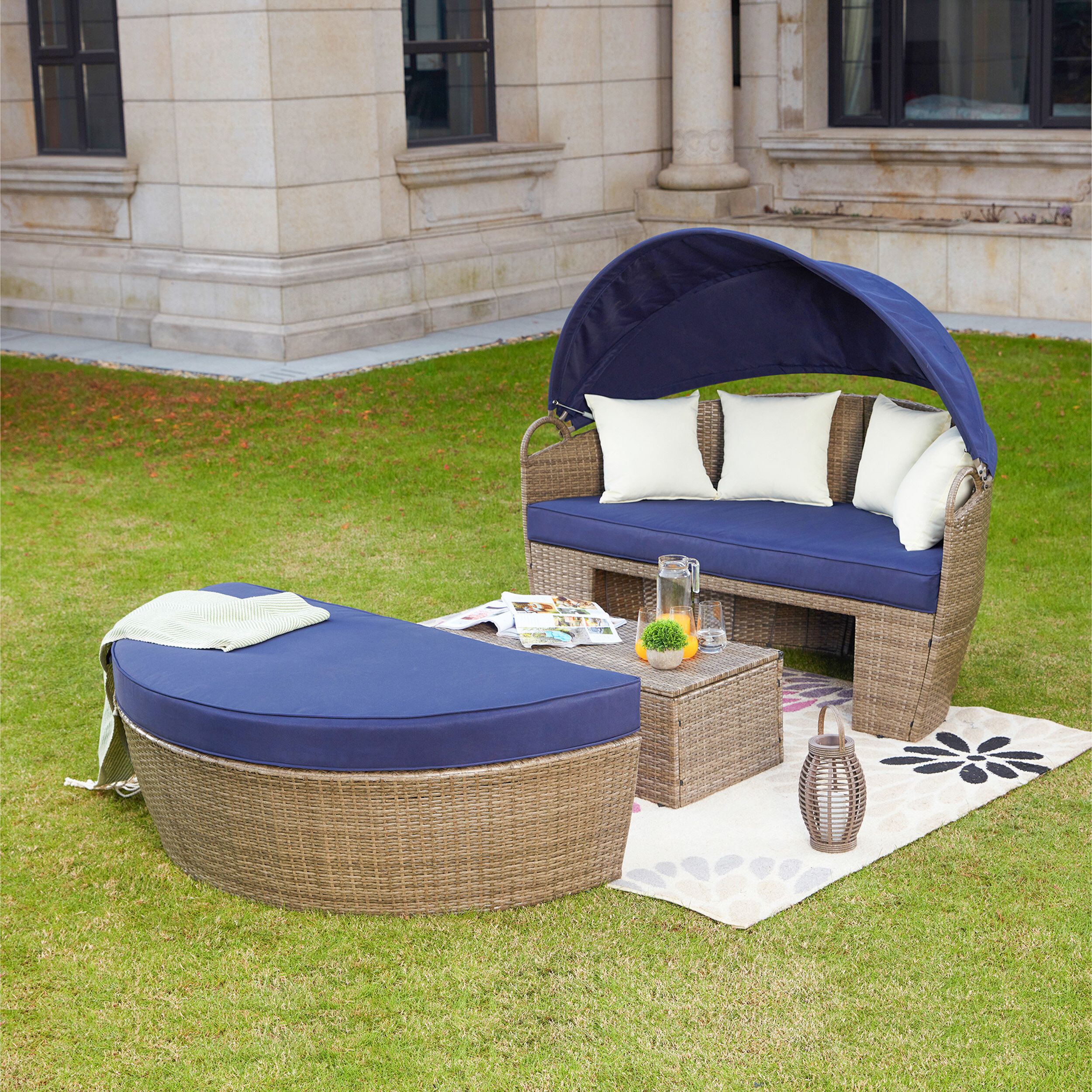 Popular Fansler Patio Daybed With Cushions Inside Brentwood Canopy Patio Daybeds With Cushions (View 17 of 25)