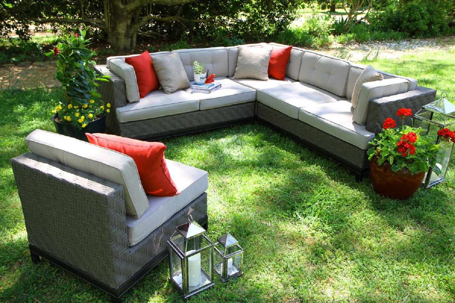 Popular Jamarion 4 Piece Sectionals With Sunbrella Cushions Intended For Jamarion 4 Piece Sectional With Sunbrella Cushions (View 1 of 20)